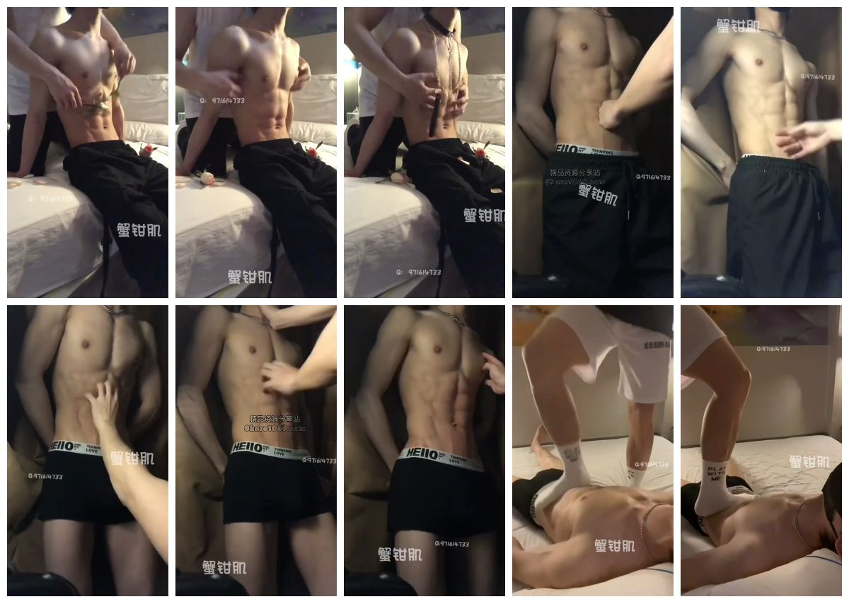 图片[1]-[蟹钳肌] 薄肌体育生被玩弄身体 牵狗绳 击打腹部 虐踩腹肌 黑内裤鼓起大包 虐腹 [32:59] (720P)-Share1069 精品资源分享站